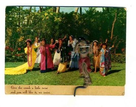 Hawaiian Hula Dancers Crank a Little Twist  to Get Dancer to Move Card - £24.79 GBP