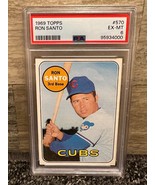 1969 Topps #570 Ron Santo Chicago Cubs HOF PSA 7 EX-NM - £54.11 GBP