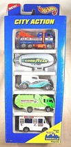 1996 Hot Wheels CITY ACTION 5 Pack RigWrecker/Blimp/32FordDelivery/RecyclingTruc - £16.05 GBP