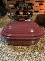 Eggplant Pampered Chef Stoneware Deep Dish Baking Roasting Casserole Covered Lid - £27.90 GBP