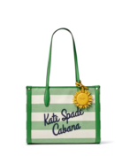New Kate Spade New York Women&#39;s Market Cabana Canvas Medium Tote Green M... - $270.79 CAD