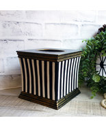 Striped Tissue Box Cover Black White Stripe Vanity Decor Stripe Tissue D... - $69.00