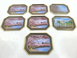 7 Washington DC National Capital Vintage Tin Metal Coasters Souvenir Variety Set - £22.20 GBP