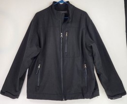 Weatherproof Jacket Mens Large Black Softshell Outerwear Full Zip Windbr... - £29.58 GBP
