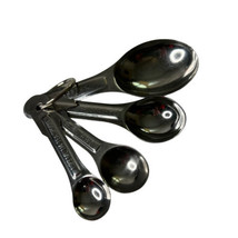 Vintage EKCO Stainless Steel Nesting Measuring Spoon Set of 4 On Split Ring EUC - £9.67 GBP