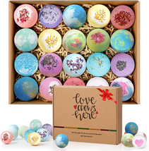 Mothers Day Gifts for Mom from Daughter, Bath Bomb Gift Set 20 Pcs, Natural Orga - £19.84 GBP
