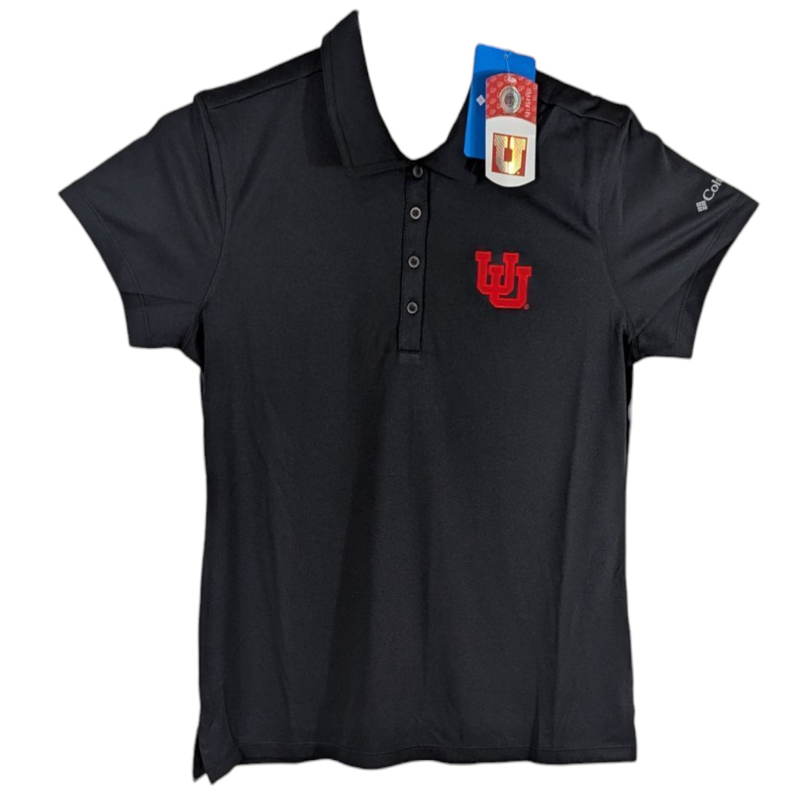 Utah Utes Womens Golf Polo Shirt Columbia Black Short Sleeve Medium - $38.61