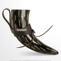 BOS TAURUS Cow Horn Medieval Burn Effect Drinking Cup - $15.82