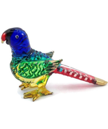 Mr_Air_Thai_Glass_Blown Tiny 2&quot; Long Blue Green Red Parrot Figurine - Mi... - £12.87 GBP