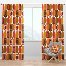 Modern Blackout Curtain Panel From Designq With An Abstract Retro Geometric - £69.48 GBP