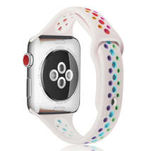 Rainbow Silicone Watchband For Apple Watch Series 6 &amp; SE &amp; 5 &amp; 4 40mm / 3 &amp; 2 &amp;  - £11.26 GBP