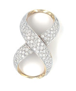 18K Zwei Ton Gold 3 CTW Ca Diamant Schal Ring Wunderschön! - $3,777.92
