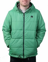 Bench UK Uomo Hollis Zip Verde con Cappuccio Gonfio Inverno Cappotto Gia... - $88.99