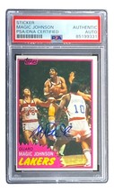 Magic Johnson Signed LA Lakers 1981 Topps #21 Rookie Trading Card PSA/DNA - $290.98