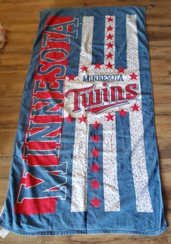 Primary image for Minnesota Twins 100% Cotton 30"x60" Vintage Beach Towel Stars and Stripes 