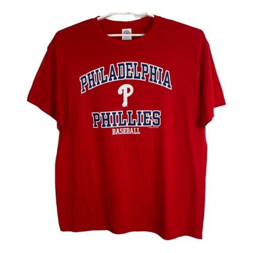 Delta Philadelphia Phillies Mens Tee Shirt Size XL Red Baseball Short Sl... - £18.98 GBP