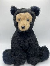 Dakin &amp; Co Black Sitting Teddy Bear Stuffed Animal Plush 1976 &quot;Pillow Pet&quot; - £12.67 GBP