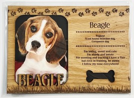 BEAGLE Dog Profile Laser Engraved Wood Picture Frame Magnet - $9.90