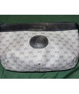 Authentic Vintage Gucci Cosmetic Pouch Bag Gray/Black -Zippered - £276.55 GBP