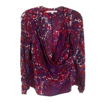 Womens Size Medium Trina Turk Floral Faux Wrap Pure Silk Surplice Blouse Top - £33.67 GBP