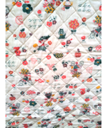 Darling Vintage Colorful Handsewn Children &amp; ABC&#39;s Graphic Baby Quilt 41x48 - £22.18 GBP