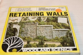 HO Scale Woodland Scenics Three Random Stone Retaining Walls #C1261 BNOS - £27.97 GBP