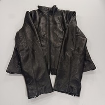 Women's Genuine Leather Black Full Zip Pockets Jacket Measured Chest 40" image 14