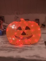 16&quot; Double sided Pumpkin Light Sculpture indoor/outdoor 5ft Lead Cord tested.  - £15.79 GBP