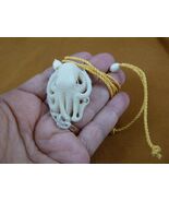 (J-Octo-49) Octopus tagua nut PENDANT 28&quot; Necklace octopi Bali white han... - €47,21 EUR