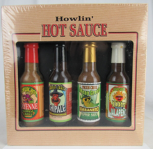 RARE! Howlin&#39; hot sauce GLASS COLLECTIBLE BOTTLE New Old Stock NEVER OPENED - $30.84