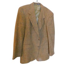 Wool Tweed Mens Brown Sport Jacket Blazer Suit Size 40L Vintage - $11.87