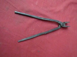 Vintage Handmade Blacksmith Metal Tongs #3 - £23.52 GBP