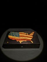 Elie Bleu Stars & Stripes "  Cigar Humidor 110 Count NIB Made in France image 6