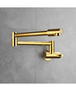 Gold Wall Mount single cold Water Pot Filler Kitchen faucet Double Joint... - $89.09