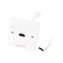 Logilink HDMI 1-Port Wall Socket Adapter - White  - $13.00