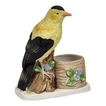 Lovekin Songbirds Fine Bisque Porcelain Hand Painted Candle Holder Vtg Figurine - £10.96 GBP