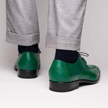 Andretti Genuine Ostrich Leg Dress Derby's Shoes Lemon Green image 8