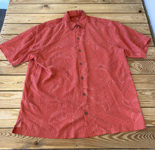 Tommy Bahama Men’s Short Sleeve Button Up Silk Shirt Size L Red L8 - £17.05 GBP
