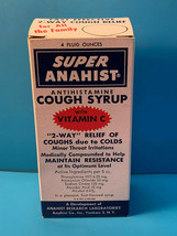 Vtg Drug Store Pharmacy Super Antihist Cough Syrup Amber Brown Bottle In... - $29.95