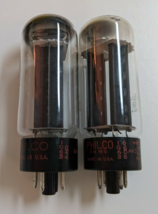 5U4GB PHILCO Matched Pair Tubes NOS Testing Black Plates Top Halo Getter - $24.31