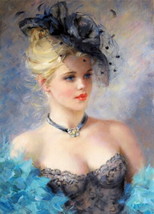 painting Giclee Decor Pretty Lady  Wall Art  Printed on Canvas - £8.71 GBP+