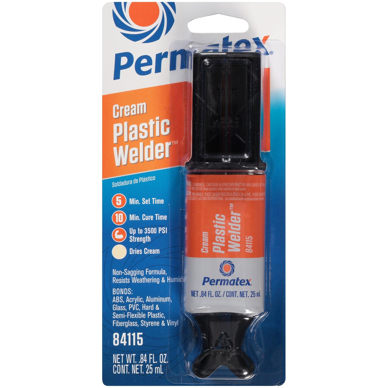 Permatex 84115 5-minute Plastic Weld Adhesive, 0.84 oz.,Black - $7.87