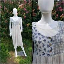 Vintage Y2K cottagecore 90s Country Romantic Lace Floral midi Rebel Dress M - £38.44 GBP