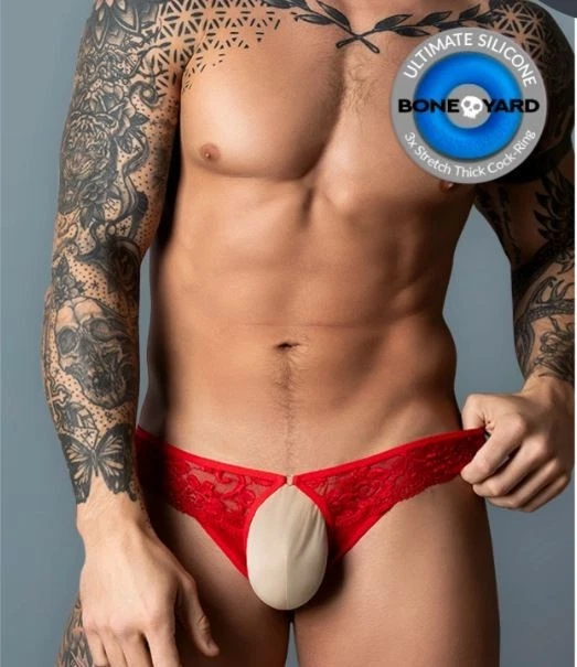 MALE POWER LACE OPEN RING THONG ULTIMATE DUO BONEYARD SILICONE COCK RING - €20,53 EUR
