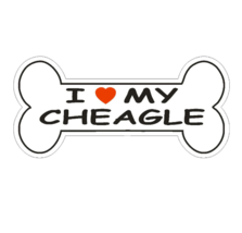 12&quot; love my cheagle dog bone bumper sticker decal usa made - £23.94 GBP