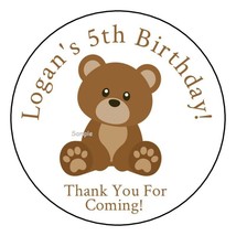 12 Personalized Teddy Bear Birthday Party Stickers Favors Labels tags 2.5&quot; Gift - £9.58 GBP