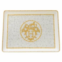 Hermes Mosaique au 24 Square Sushi Plate 16 x 12 cm Gold porcelain - $420.79