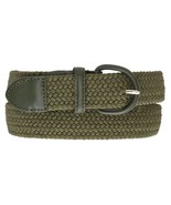 Olive Covered Buckle Woven Elastic Stretch Belt 1-1/4&quot; Wide Mens Ladies ... - $23.31 CAD