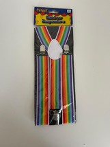Spirit Rainbow Stripe Suspenders Unisex Adults Multicolor Adjustable Cla... - $10.45