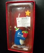 Russ Christmas Ornament Scribbles Penguin Gift Star Dangle and  Motion Boxed - £6.26 GBP